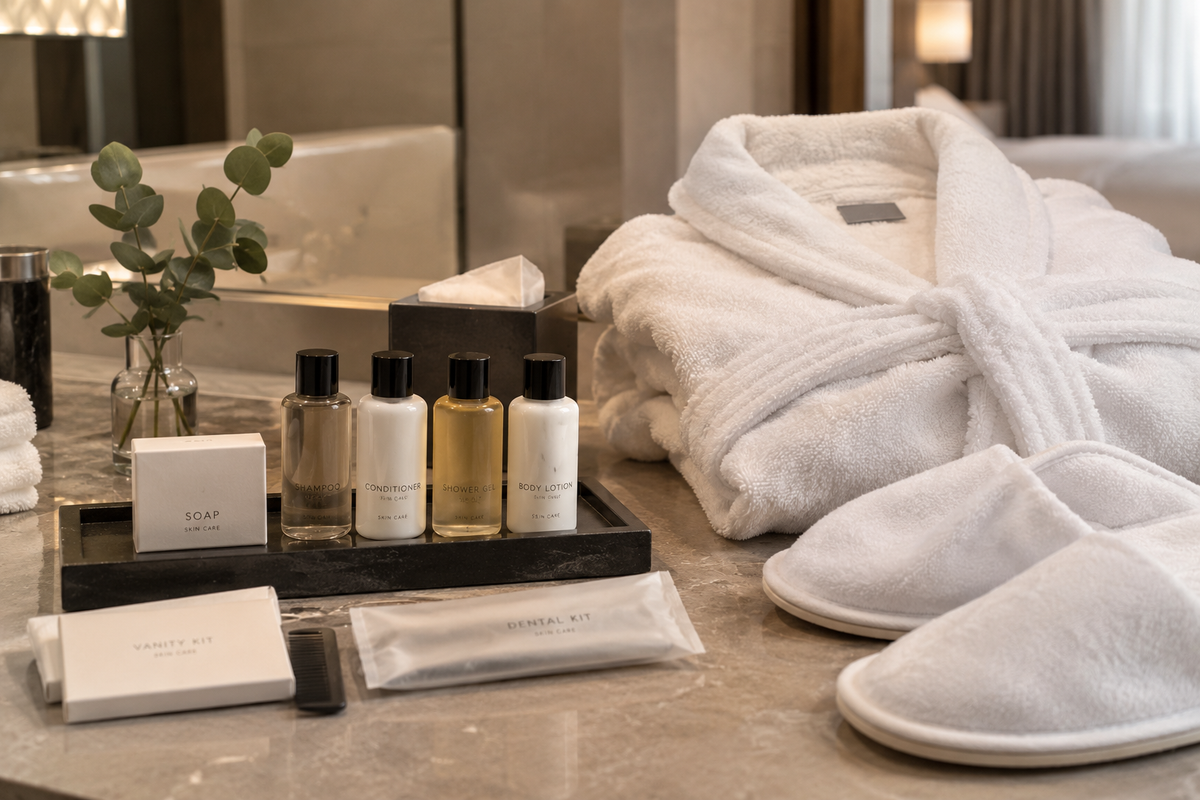 Hotel equipment, amenities en hotelbenodigdheden